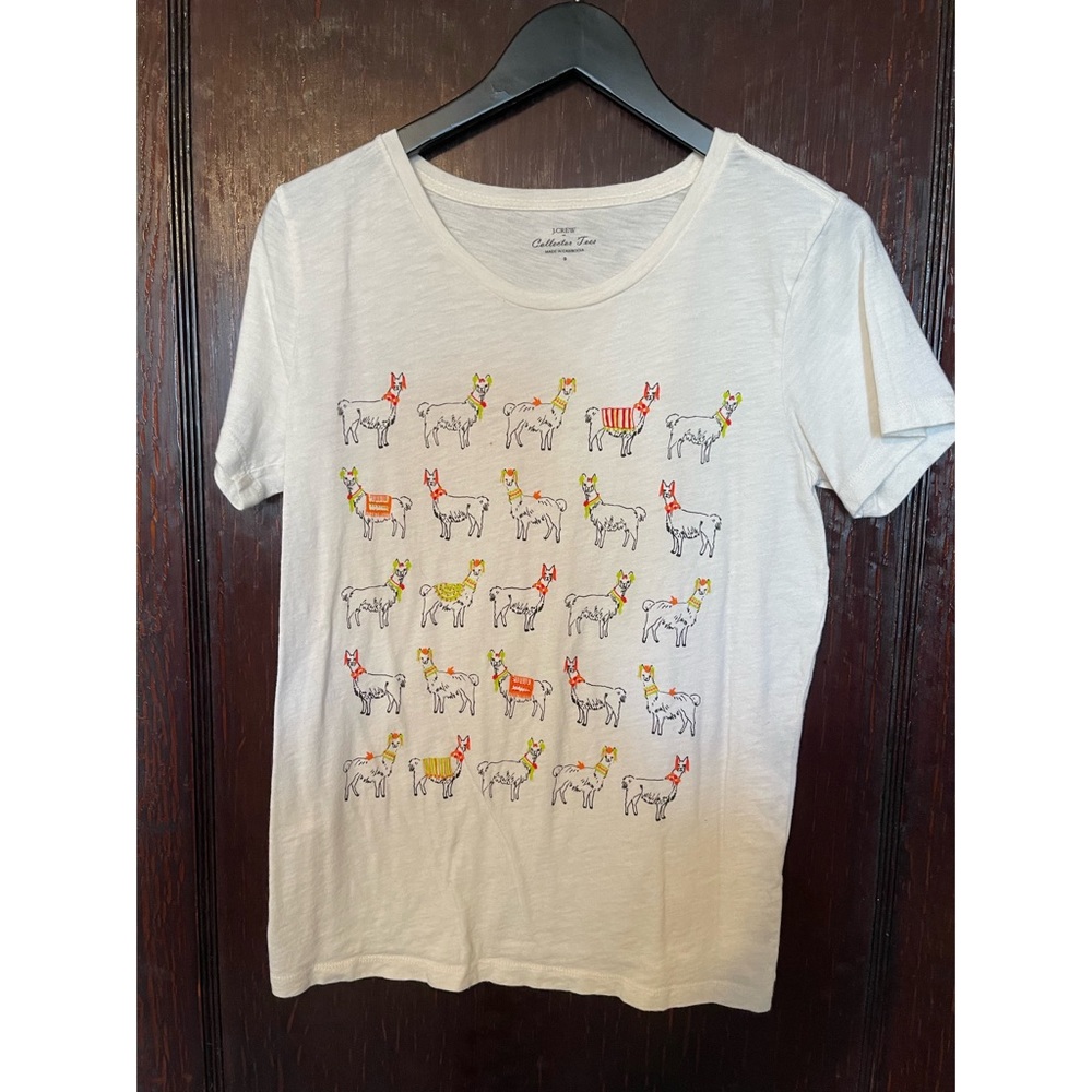 LLAMA HOLIDAY GRAPHIC TEE J CREW